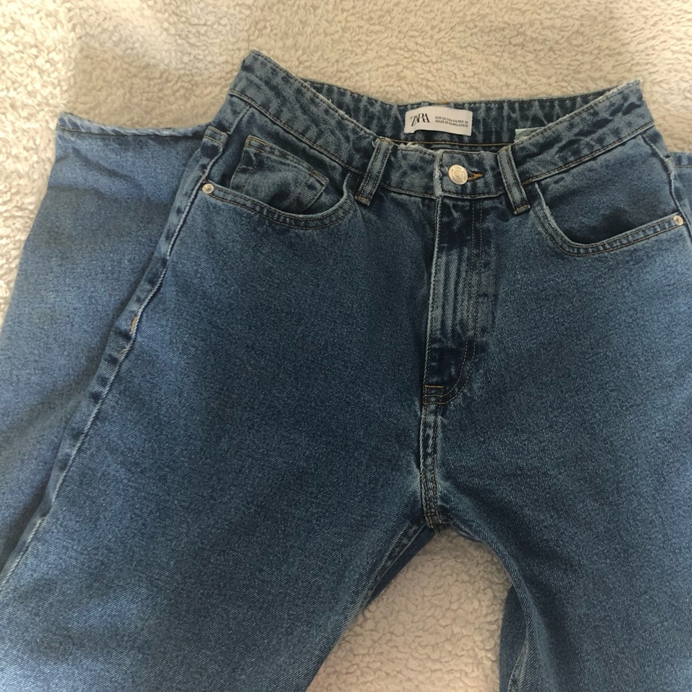 Thick denim high waisted jeans